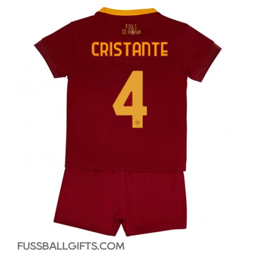 AS Roma Bryan Cristante #4 Fußballbekleidung Heimtrikot Kinder 2022-23 Kurzarm (+ kurze hosen)